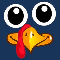 Thanksgiving Cute Turkey Face 7 Panel Mesh Trucker Snapback Hat