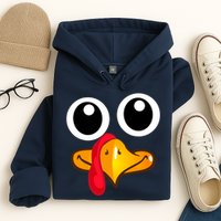 Thanksgiving Cute Turkey Face Hoodie