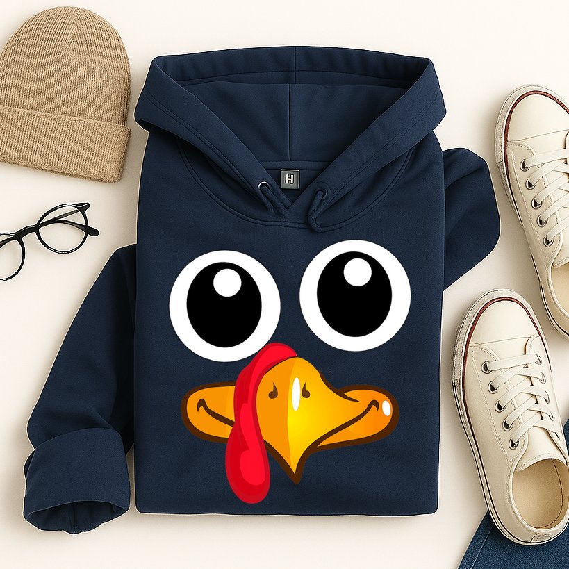 Thanksgiving Cute Turkey Face Hoodie