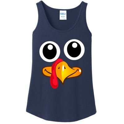 Thanksgiving Cute Turkey Face Ladies Essential Tank