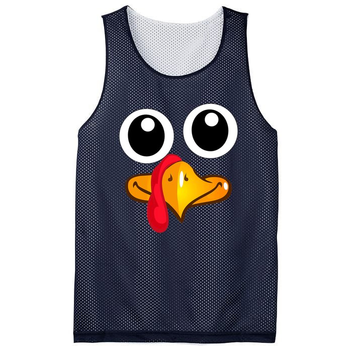 Thanksgiving Cute Turkey Face Mesh Reversible Basketball Jersey Tank