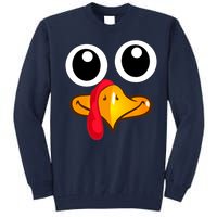 Thanksgiving Cute Turkey Face Tall Sweatshirt