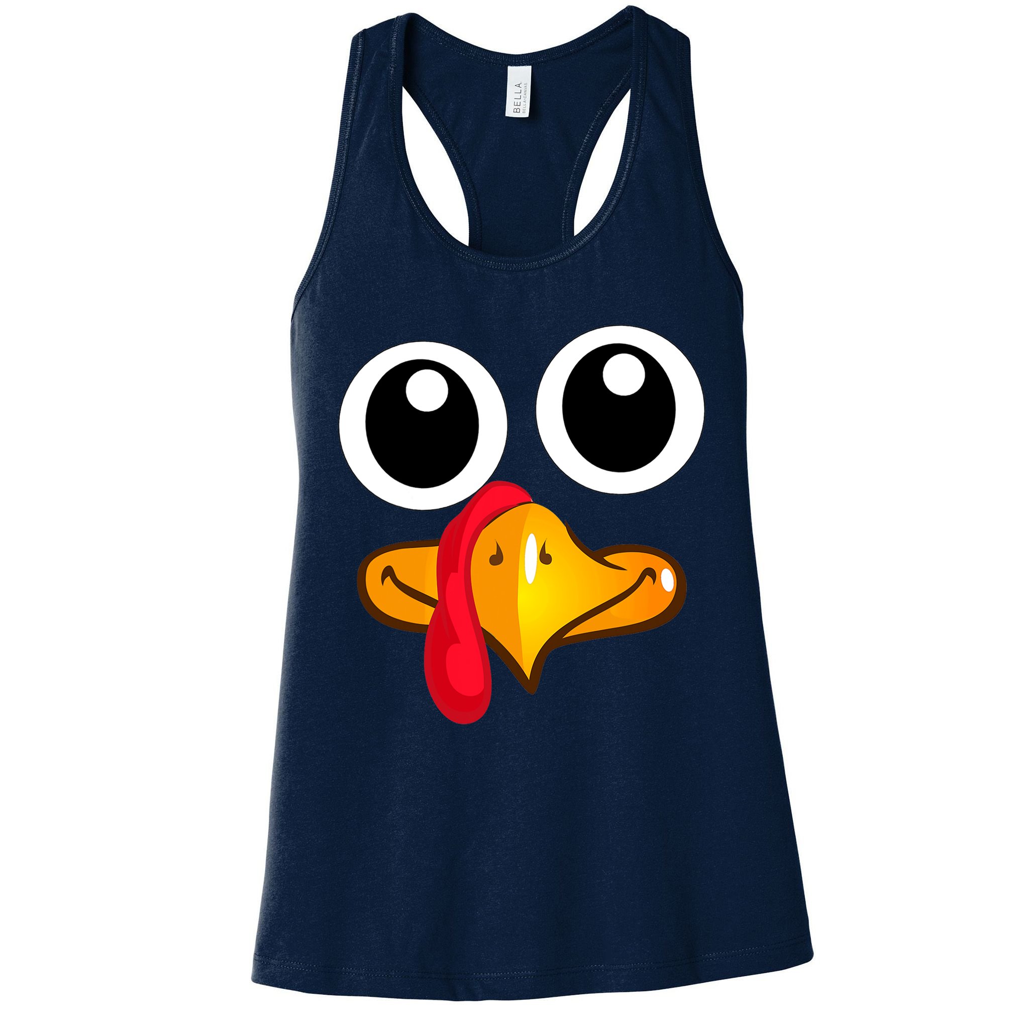 Thanksgiving Cute Turkey Face Womens Tank Top