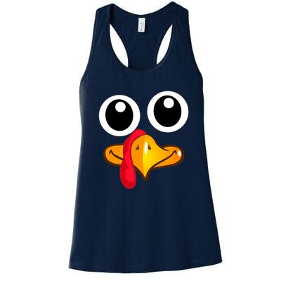 Thanksgiving Cute Turkey Face Women's Racerback Tank