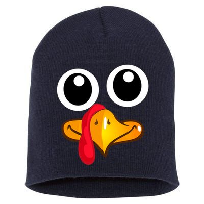 Thanksgiving Cute Turkey Face Short Acrylic Beanie