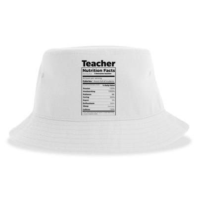 Thanksgiving Christmas Teacher Nutrition Facts Labels Sustainable Bucket Hat