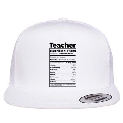 Thanksgiving Christmas Teacher Nutrition Facts Labels Flat Bill Trucker Hat