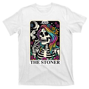 Tarot Card The Stoner Weed Lover Skeleton 420 Cannabis T-Shirt