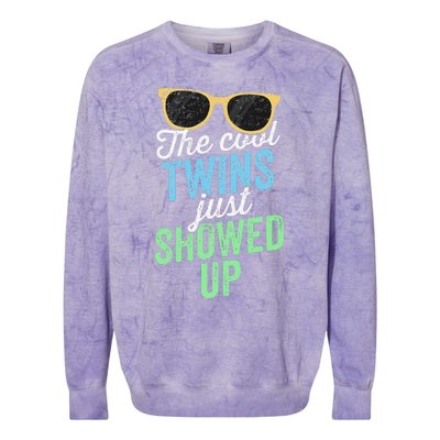 The Cool Twins Just Showed Up Sister Brother School Colorblast Crewneck Sweatshirt