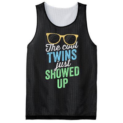 The Cool Twins Just Showed Up Sister Brother School Mesh Reversible Basketball Jersey Tank