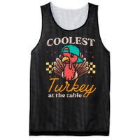 Thanksgiving Coolest Turkey At Table Mesh Reversible Basketball Jersey Tank