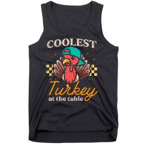 Thanksgiving Coolest Turkey At Table Tank Top