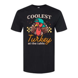 Thanksgiving Coolest Turkey At Table Softstyle CVC T-Shirt