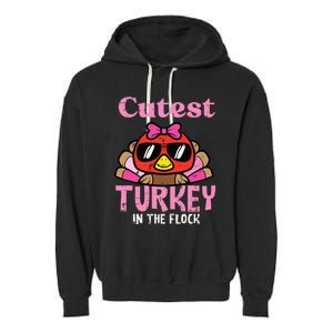 Thanksgiving Cutest Turkey Flock Garment-Dyed Fleece Hoodie