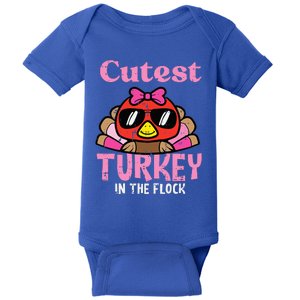 Thanksgiving Cutest Turkey Flock Baby Bodysuit