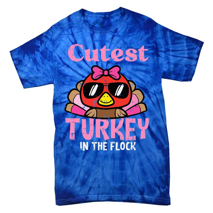 Thanksgiving Cutest Turkey Flock Tie-Dye T-Shirt