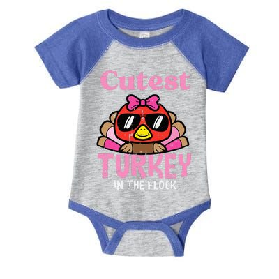 Thanksgiving Cutest Turkey Flock Infant Baby Jersey Bodysuit