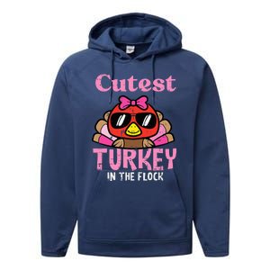 Thanksgiving Cutest Turkey Flock Performance Fleece Hoodie