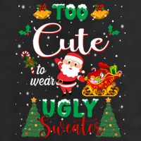 Too Cute To Wear Ugly Sweaters Christmas 7 Panel Mesh Trucker Snapback Hat