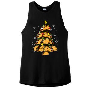 Taco Christmas Tree Xmas Mexican Food Ladies PosiCharge Tri-Blend Wicking Tank