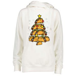 Taco Christmas Tree Xmas Mexican Food Womens Funnel Neck Pullover Hood