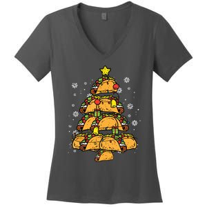 Taco Christmas Tree Xmas Mexican Food Women's V-Neck T-Shirt