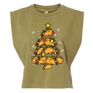 Taco Christmas Tree Xmas Mexican Food Garment-Dyed Women's Muscle Tee