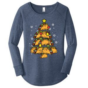 Taco Christmas Tree Xmas Mexican Food Women's Perfect Tri Tunic Long Sleeve Shirt