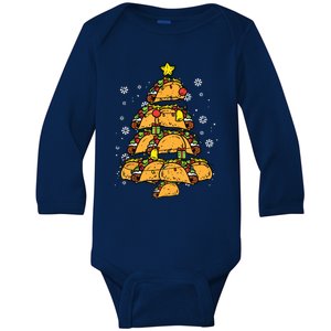 Taco Christmas Tree Xmas Mexican Food Baby Long Sleeve Bodysuit