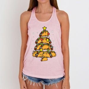 Taco Christmas Tree Xmas Mexican Food Women's Knotted Racerback Tank