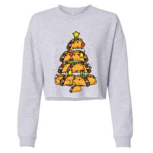 Taco Christmas Tree Xmas Mexican Food Cropped Pullover Crew