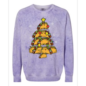 Taco Christmas Tree Xmas Mexican Food Colorblast Crewneck Sweatshirt