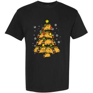 Taco Christmas Tree Xmas Mexican Food Garment-Dyed Heavyweight T-Shirt