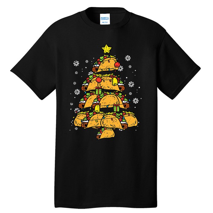 Taco Christmas Tree Xmas Mexican Food Tall T-Shirt