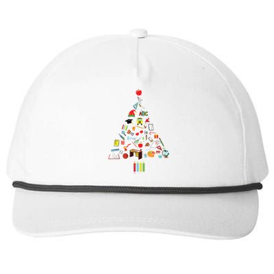 Teacher Christmas Tree Snapback Five-Panel Rope Hat