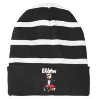 The Catfather Striped Beanie with Solid Band