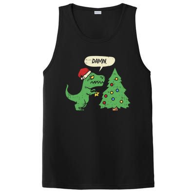 Trex Christmas Tree Damn Funny Dinosaur Gift PosiCharge Competitor Tank