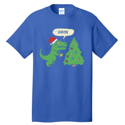 Trex Christmas Tree Damn Funny Dinosaur Gift Tall T-Shirt