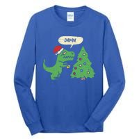 Trex Christmas Tree Damn Funny Dinosaur Gift Tall Long Sleeve T-Shirt