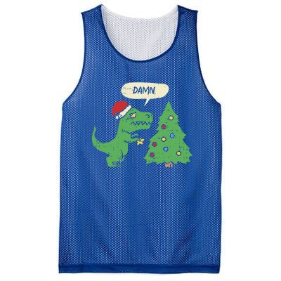 Trex Christmas Tree Damn Funny Dinosaur Gift Mesh Reversible Basketball Jersey Tank