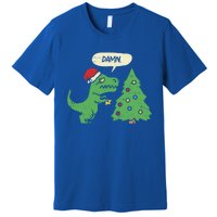 Trex Christmas Tree Damn Funny Dinosaur Gift Premium T-Shirt