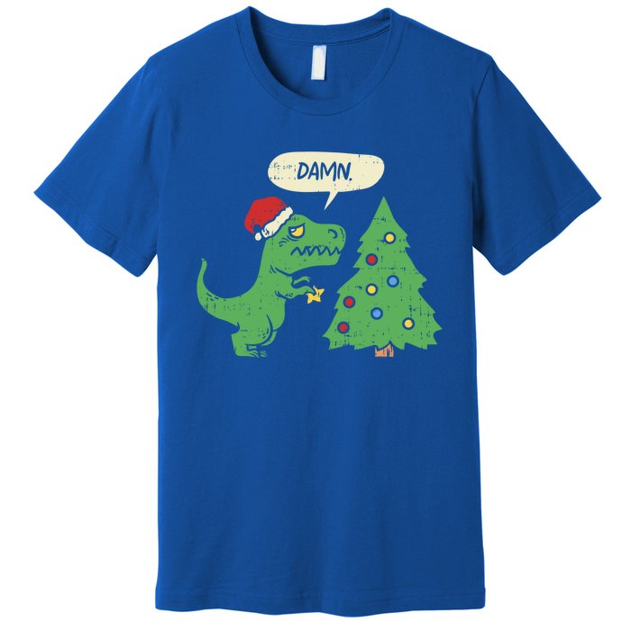 Trex Christmas Tree Damn Funny Dinosaur Gift Premium T-Shirt