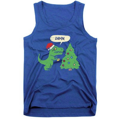 Trex Christmas Tree Damn Funny Dinosaur Gift Tank Top