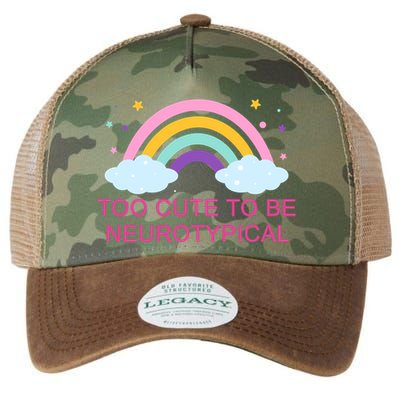 Too Cute To Be Neurotypical Rainbow Legacy Tie Dye Trucker Hat