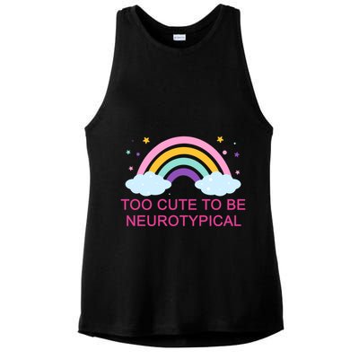 Too Cute To Be Neurotypical Rainbow Ladies PosiCharge Tri-Blend Wicking Tank