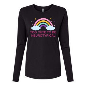 Too Cute To Be Neurotypical Rainbow Womens Cotton Relaxed Long Sleeve T-Shirt