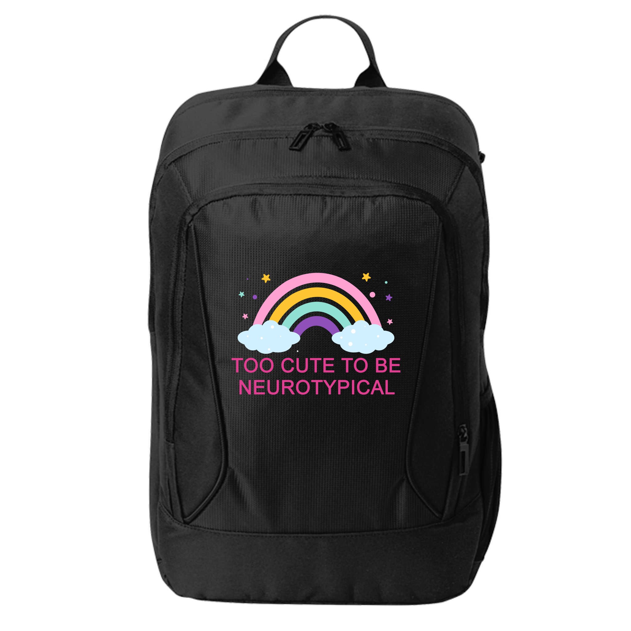 Too Cute To Be Neurotypical Rainbow City Backpack