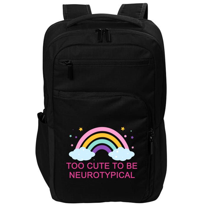 Too Cute To Be Neurotypical Rainbow Impact Tech Backpack