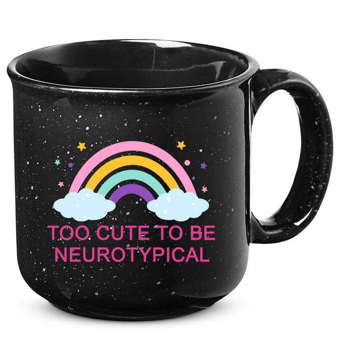 Too Cute To Be Neurotypical Rainbow 15oz Campfire Ceramic Mug