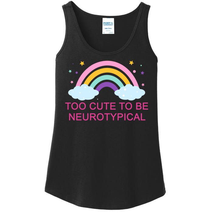 Too Cute To Be Neurotypical Rainbow Ladies Essential Tank